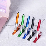 4 In 1 Multifunction Ballpoint Pen with LED Light Fold Phone Holder Night Read Writing Pencil Office School Student