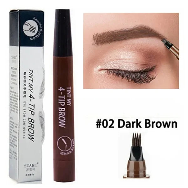 4-Point Eyebrow Pencil – Waterproof Liquid Brow Pen for Long-Lasting Microblade Makeup - Himpall