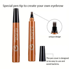 4-Point Eyebrow Pencil – Waterproof Liquid Brow Pen for Long-Lasting Microblade Makeup - Himpall