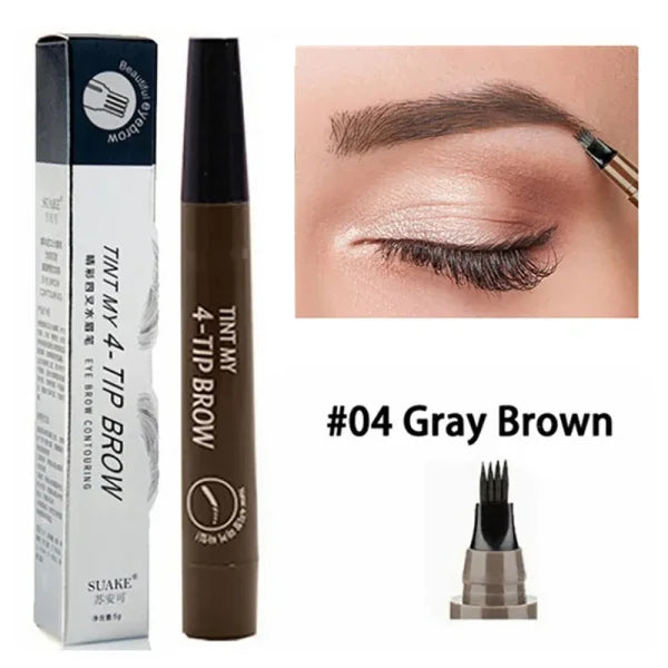 4-Point Eyebrow Pencil – Waterproof Liquid Brow Pen for Long-Lasting Microblade Makeup - Himpall
