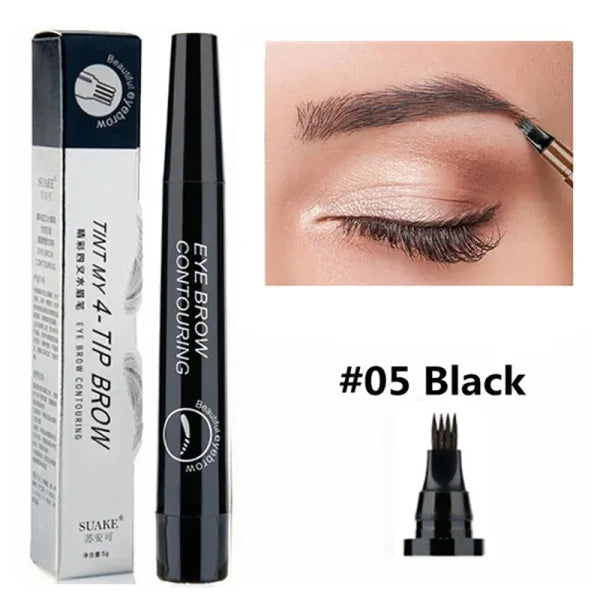 4-Point Eyebrow Pencil – Waterproof Liquid Brow Pen for Long-Lasting Microblade Makeup - Himpall