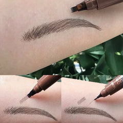 4-Point Eyebrow Pencil – Waterproof Liquid Brow Pen for Long-Lasting Microblade Makeup - Himpall