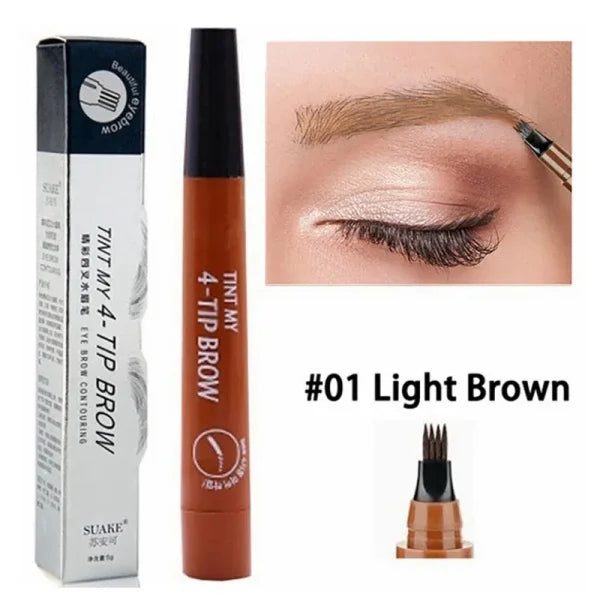 4-Point Eyebrow Pencil – Waterproof Liquid Brow Pen for Long-Lasting Microblade Makeup - Himpall