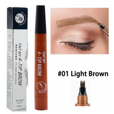 4-Point Eyebrow Pencil – Waterproof Liquid Brow Pen for Long-Lasting Microblade Makeup - Himpall