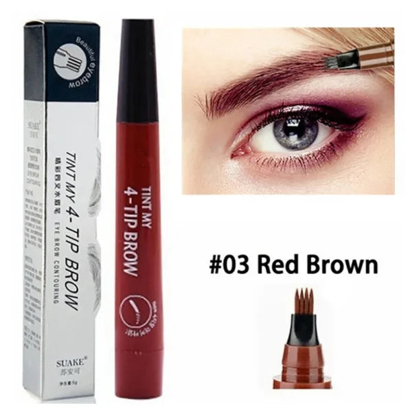 4-Point Eyebrow Pencil – Waterproof Liquid Brow Pen for Long-Lasting Microblade Makeup - Himpall