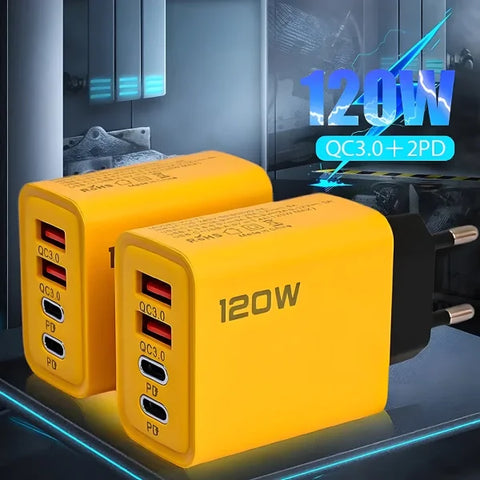 4 Ports USB C PD Charger with Quick Charge Technology for Fast Charging