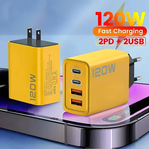 4 Ports USB C PD Charger with Quick Charge Technology for Fast Charging