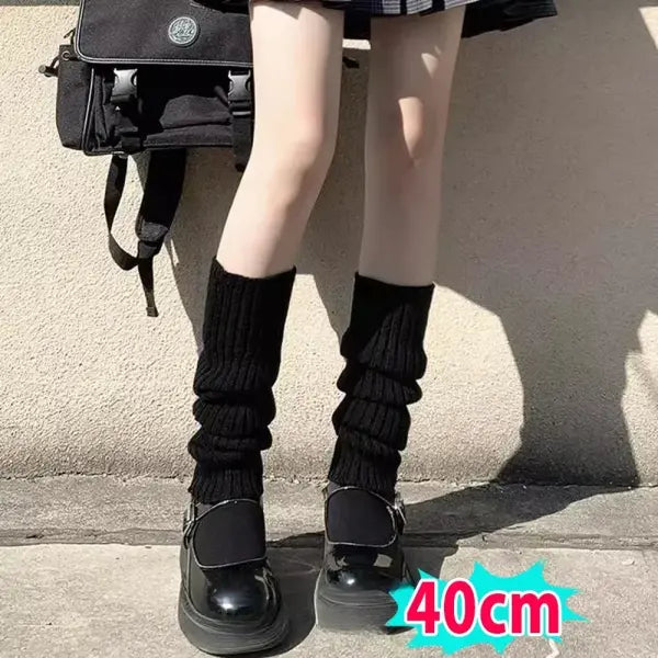 Knitted Lolita Leg Warmers – Women’s Long Wool Socks & Arm Warmers Autumn Winter Y2K Crochet Boot Cuffs (40–70cm)