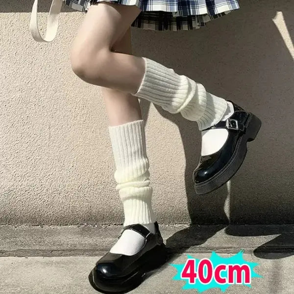 Knitted Lolita Leg Warmers – Women’s Long Wool Socks & Arm Warmers Autumn Winter Y2K Crochet Boot Cuffs (40–70cm)