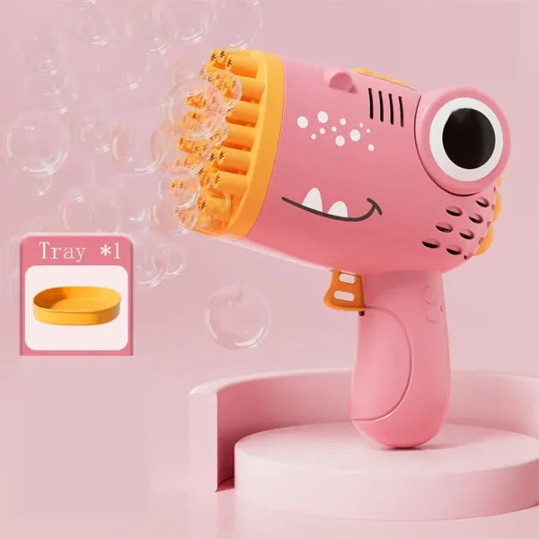 40-Hole Dinosaur Bubble Gun – Handheld Automatic Bubble Machine Toy for Kids (No Battery or Bubble Water Included)