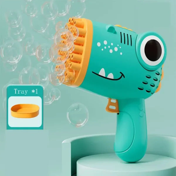 40-Hole Dinosaur Bubble Gun – Handheld Automatic Bubble Machine Toy for Kids (No Battery or Bubble Water Included)