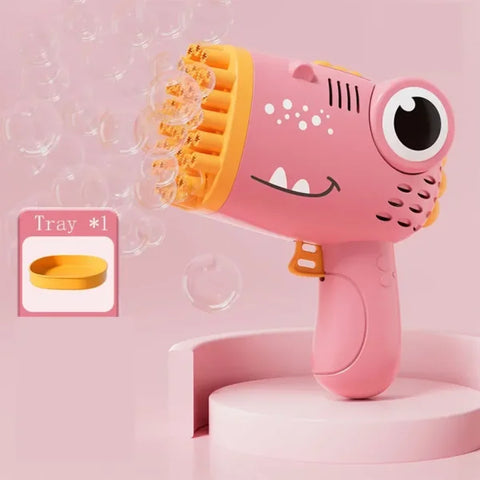 40-Hole Dinosaur Bubble Gun – Handheld Automatic Bubble Machine Toy for Kids (No Battery or Bubble Water Included)