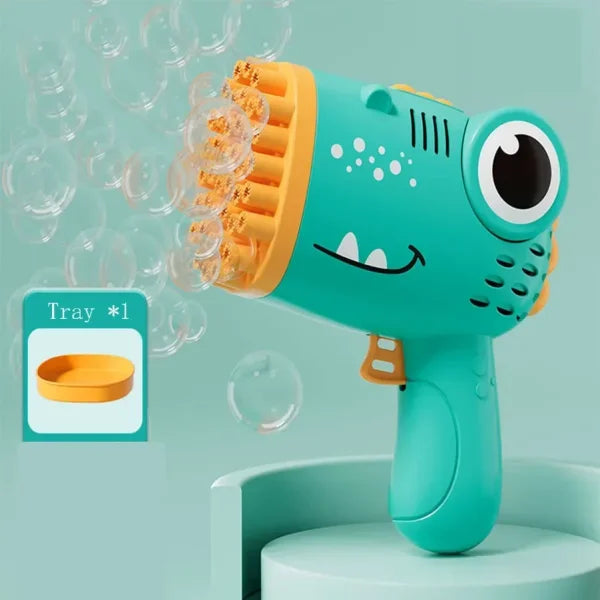 40-Hole Dinosaur Bubble Gun – Handheld Automatic Bubble Machine Toy for Kids (No Battery or Bubble Water Included)