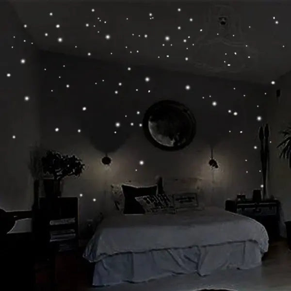 407pcs Luminous Wall Stickers Wall Decor Glow In The Dark Star Vinyl Sticker for Kid Room Creative Fluorescent Party