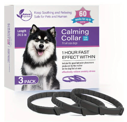 Pet Soothing Calming Collar Cat - 3Packs dog black - Pet Medical Collars