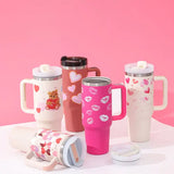 40oz Insulated Stainless Steel Tumbler with Handle and Lid