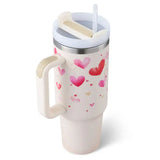 40oz Insulated Stainless Steel Tumbler with Handle and Lid