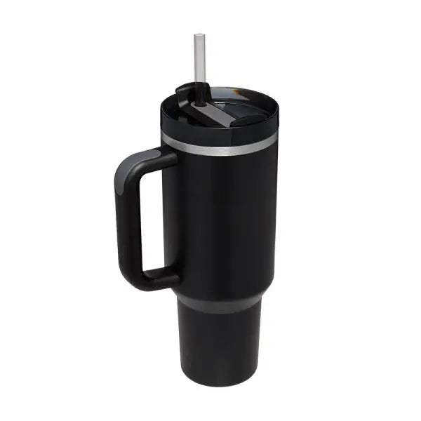 40oz Insulated Stainless Steel Tumbler with Handle and Lid - Black / 1200ML / 1PC