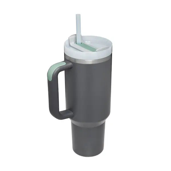 40oz Insulated Stainless Steel Tumbler with Handle and Lid - Charcoal / 1200ML / 1PC