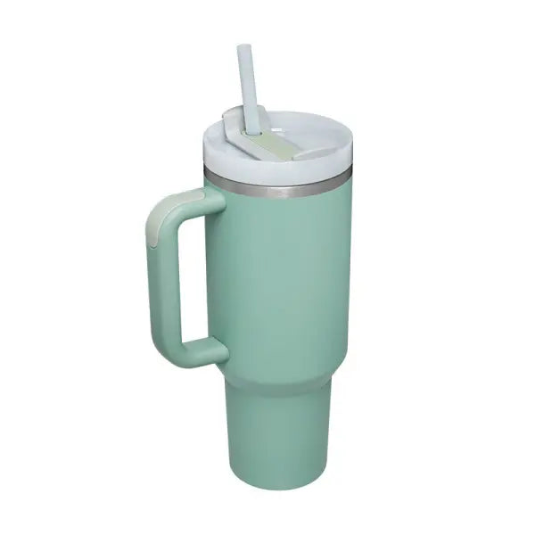 40oz Insulated Stainless Steel Tumbler with Handle and Lid - Eucalyptus / 1200ML / 1PC