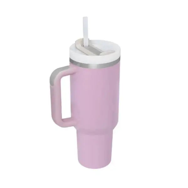 40oz Insulated Stainless Steel Tumbler with Handle and Lid - Light Purple / 1200ML / 1PC