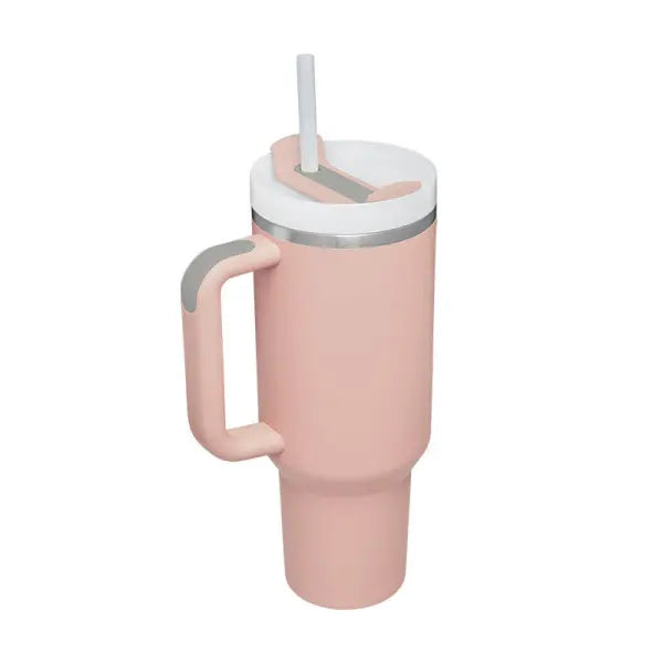 40oz Insulated Stainless Steel Tumbler with Handle and Lid - Light powder / 1200ML / 1PC