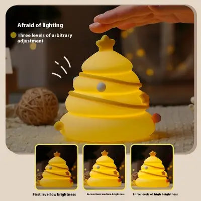 USB Rechargeable Christmas Tree Silicone Night Light Table Lamp - 500mah / Christmas Tree Warm Light