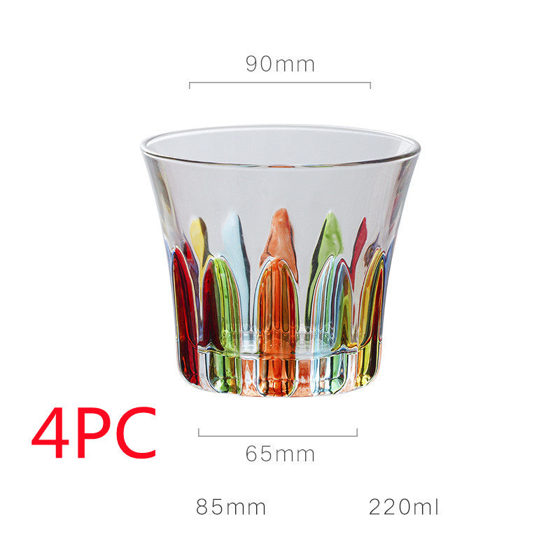 European Style New Enamel Whisky Glass With Colorful Woven Pattern - 5 Style / 4PCS - Hair Remover