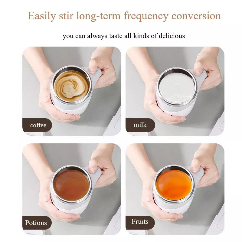 Portable Automatic Stirring Cup for Coffee and Tea