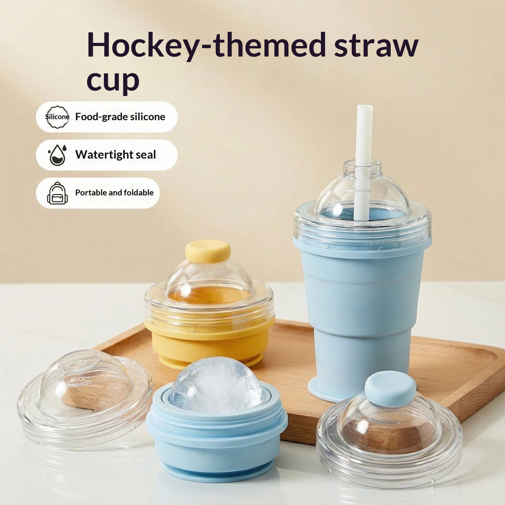 Self-made Ice Hockey Straw Cup Accompanying Creativity - None