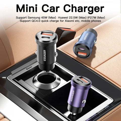 45W USB Car Charger – Fast Charging QC 4.0 PD 3.0 Type-C Adapter - Himpall