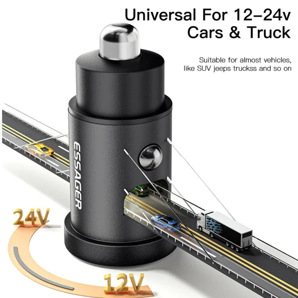 45W USB Car Charger – Fast Charging QC 4.0 PD 3.0 Type-C Adapter - Himpall