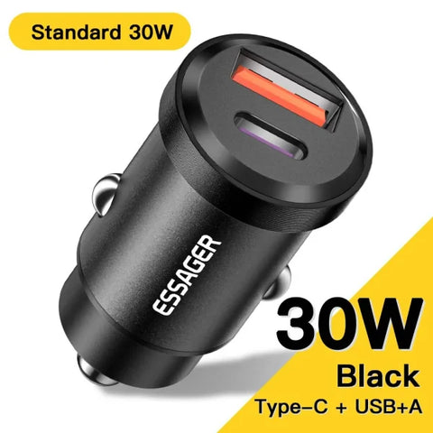 45W USB Car Charger – Fast Charging QC 4.0 PD 3.0 Type-C Adapter - Himpall