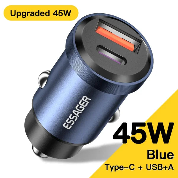 45W USB Car Charger – Fast Charging QC 4.0 PD 3.0 Type-C Adapter - Himpall