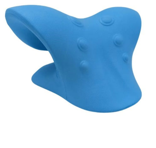 Multifunctional Manual Six-wheel Neck Massager Massage Relieve Roller Massage Tool - Cshaped pillow blue