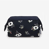 Waterproof Polyester Cotton Household Storage and Washing Bag - Black flower