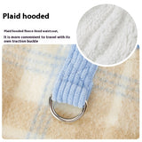 Chessboard Grid Hooded Traction Vest Autumn And Winter Pet - Hair Remover
