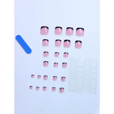 48pcs French Black Border Foot Armour Glossy Fake Toenails Set