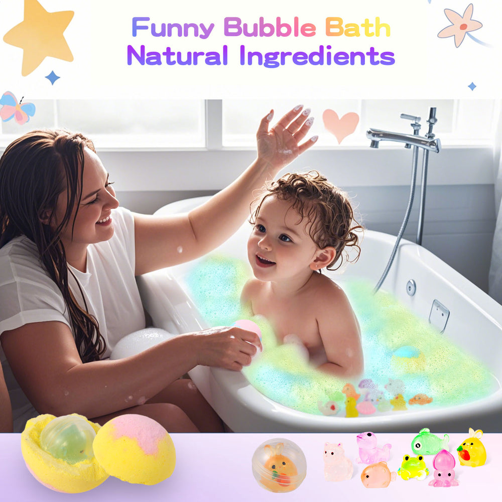 Glow-in-the-Dark Bath Bombs doll set for kids (multi) – fizzing bubble fun - None