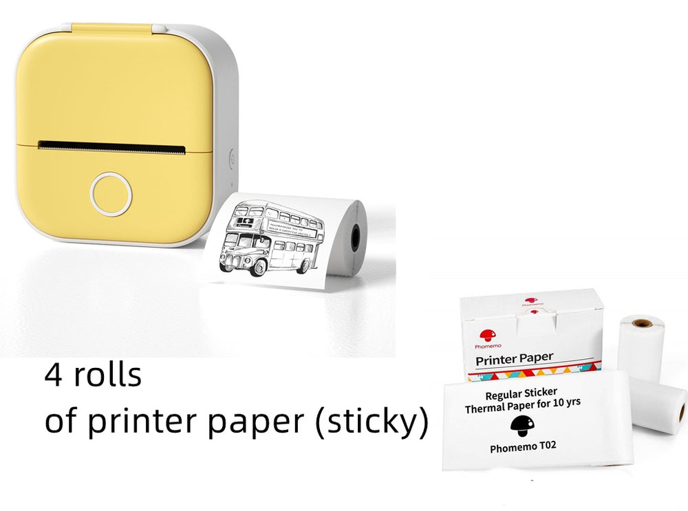 Phomemo T02 Portable Bluetooth Thermal Label Printer - Yellow set / USB