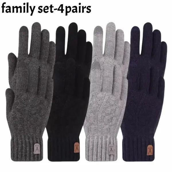 Winter Touchscreen Gloves – Unisex Knit Finger Gloves Warm Machine Washable for Travel Cycling & Sports - 4pairs