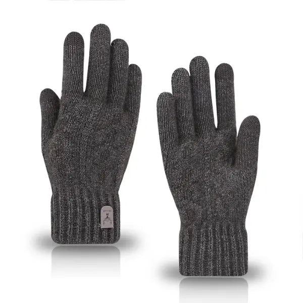 Winter Touchscreen Gloves – Unisex Knit Finger Gloves Warm Machine Washable for Travel Cycling & Sports - dark grey