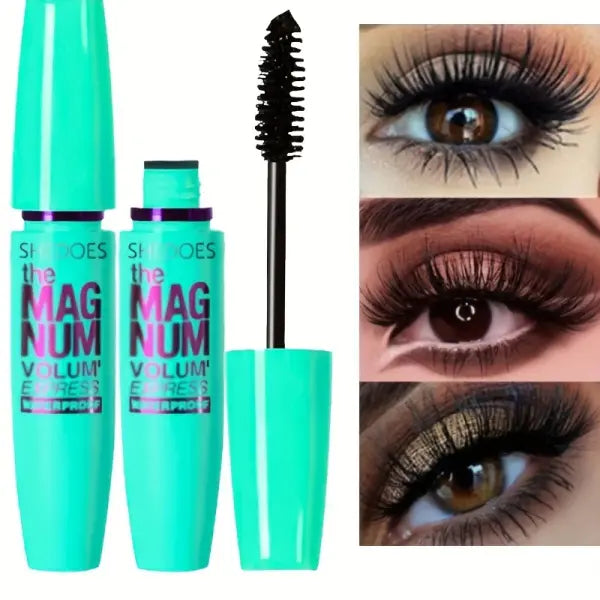4D Black Mascara Thickening Lengthening Curling Waterproof Liquid Fiber Mascara - 8828-green