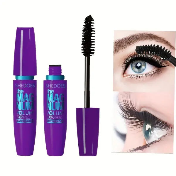 4D Black Mascara Thickening Lengthening Curling Waterproof Liquid Fiber Mascara - 8828-purple