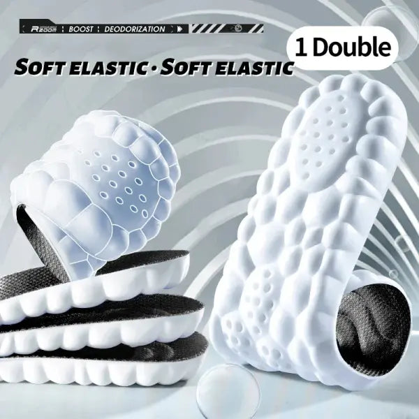 4D Cloud Technology Sports Insoles – PU Sole Soft Breathable Shock Absorption Cushion for Running & Orthopedic Care
