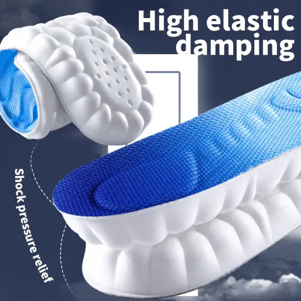 4D Cloud Technology Sports Insoles – PU Sole Soft Breathable Shock Absorption Cushion for Running & Orthopedic Care