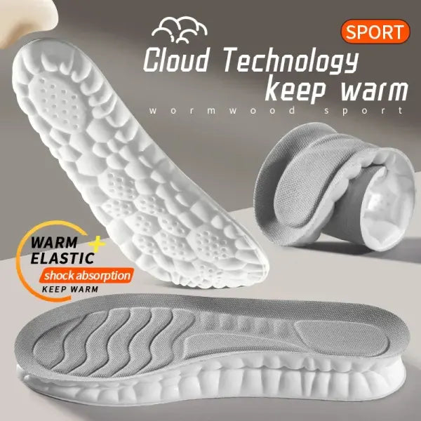 4D Cloud Technology Sports Insoles – PU Sole Soft Breathable Shock Absorption Cushion for Running & Orthopedic Care