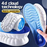 4D Cloud Technology Sports Insoles – PU Sole Soft Breathable Shock Absorption Cushion for Running & Orthopedic Care