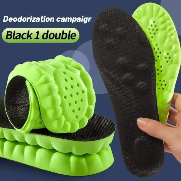 4D Cloud Technology Sports Insoles – PU Sole Soft Breathable Shock Absorption Cushion for Running & Orthopedic Care