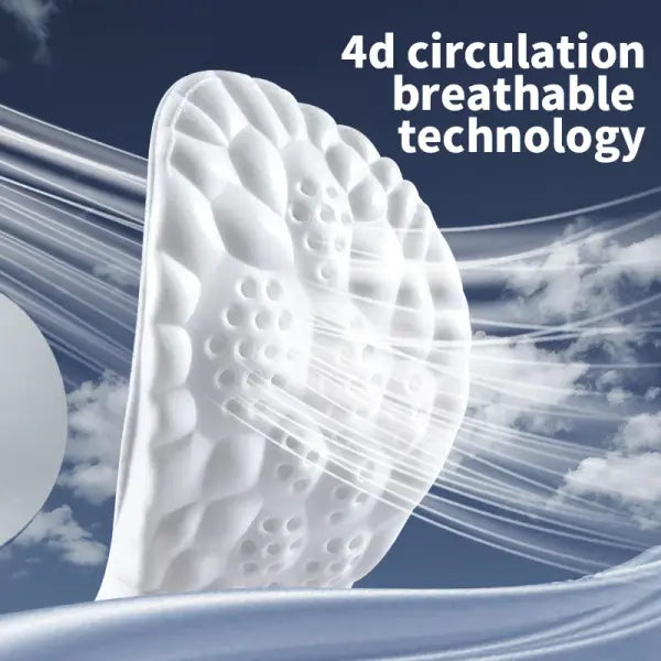 4D Cloud Technology Sports Insoles – PU Sole Soft Breathable Shock Absorption Cushion for Running & Orthopedic Care